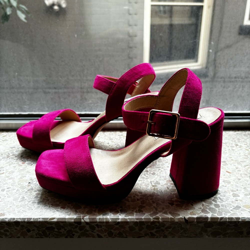 JOY IN LOVE Women's Chunky Platform High Heels Ankle Strap Block Heel Sandals